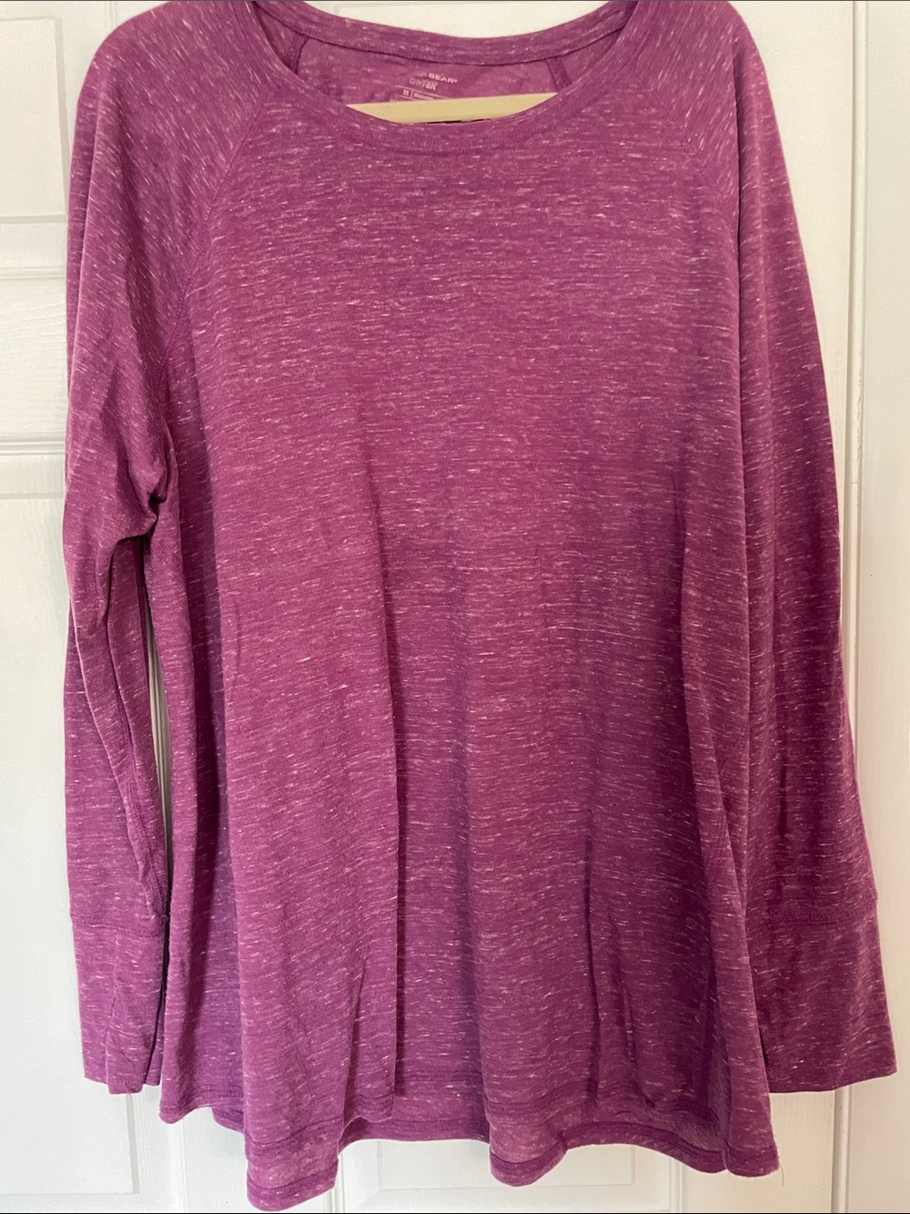 tek gear purple heathered long sleeve top